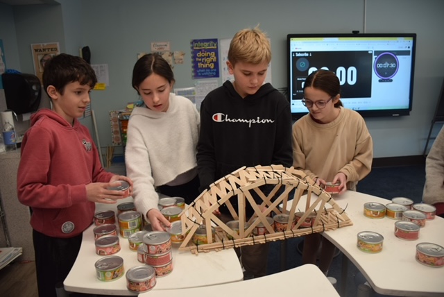 Midland School Fifth Graders Build Wooden Bridges