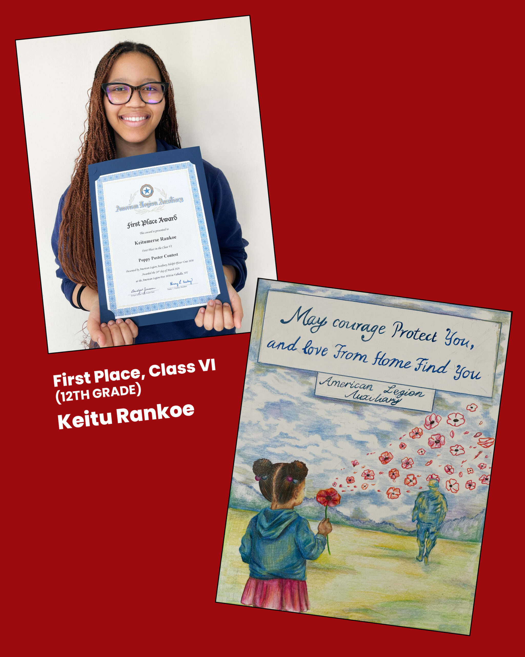 3 Maria Regina HS Students Win Top Honors in Annual Valhalla American Legion Poppy Poster Contest